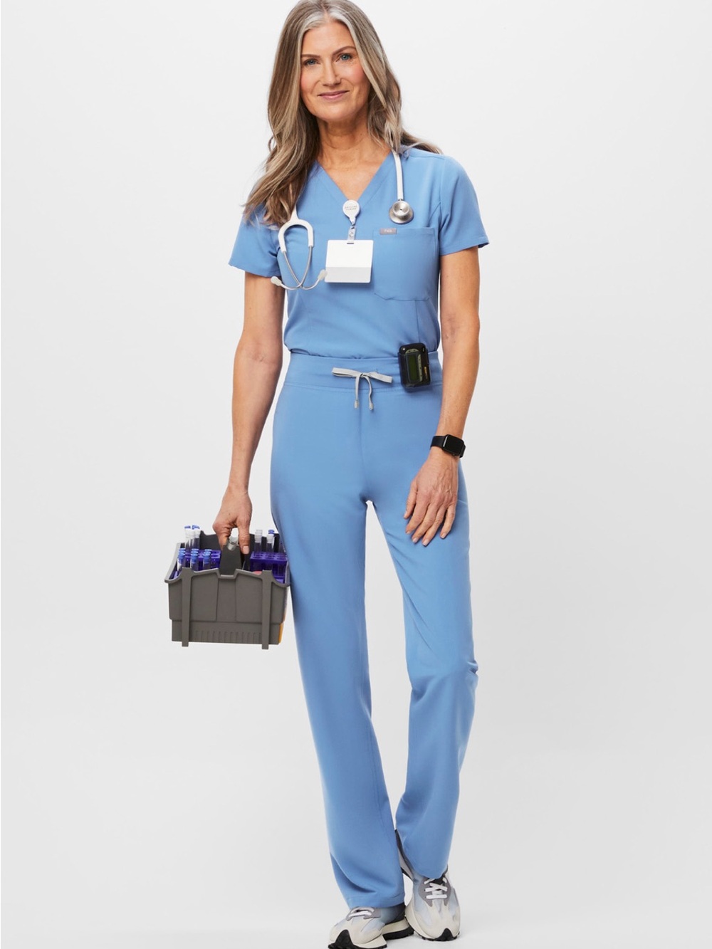 Figs Ceil Blue Scrub Set